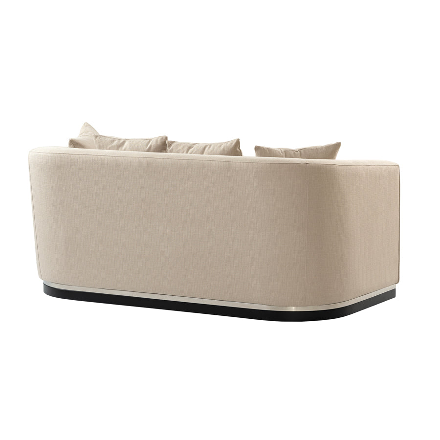 Pino Two Seat Sofa – Limestone – Silver Base