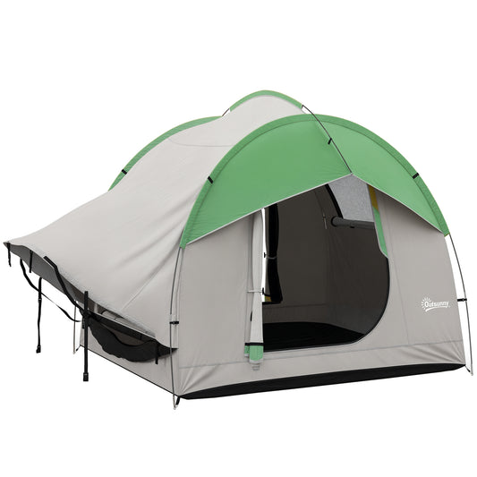 SUV Car Tent for Camping, Waterproof PU2000mm, 5 Man Tailgate Tent, for SUV Van Pickup, 2.4 x 2.1 m, Grey and Green