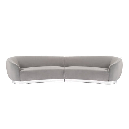 Equinox Six Seat Sofa – Dove Grey – Polished Chrome Base