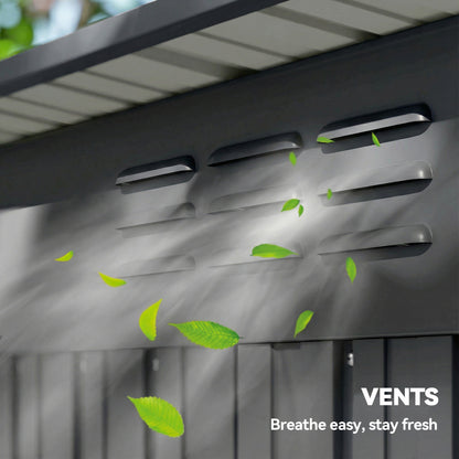 5 x 3.5ft Metal Garden Shed with Effortless Assembly, Light Grey