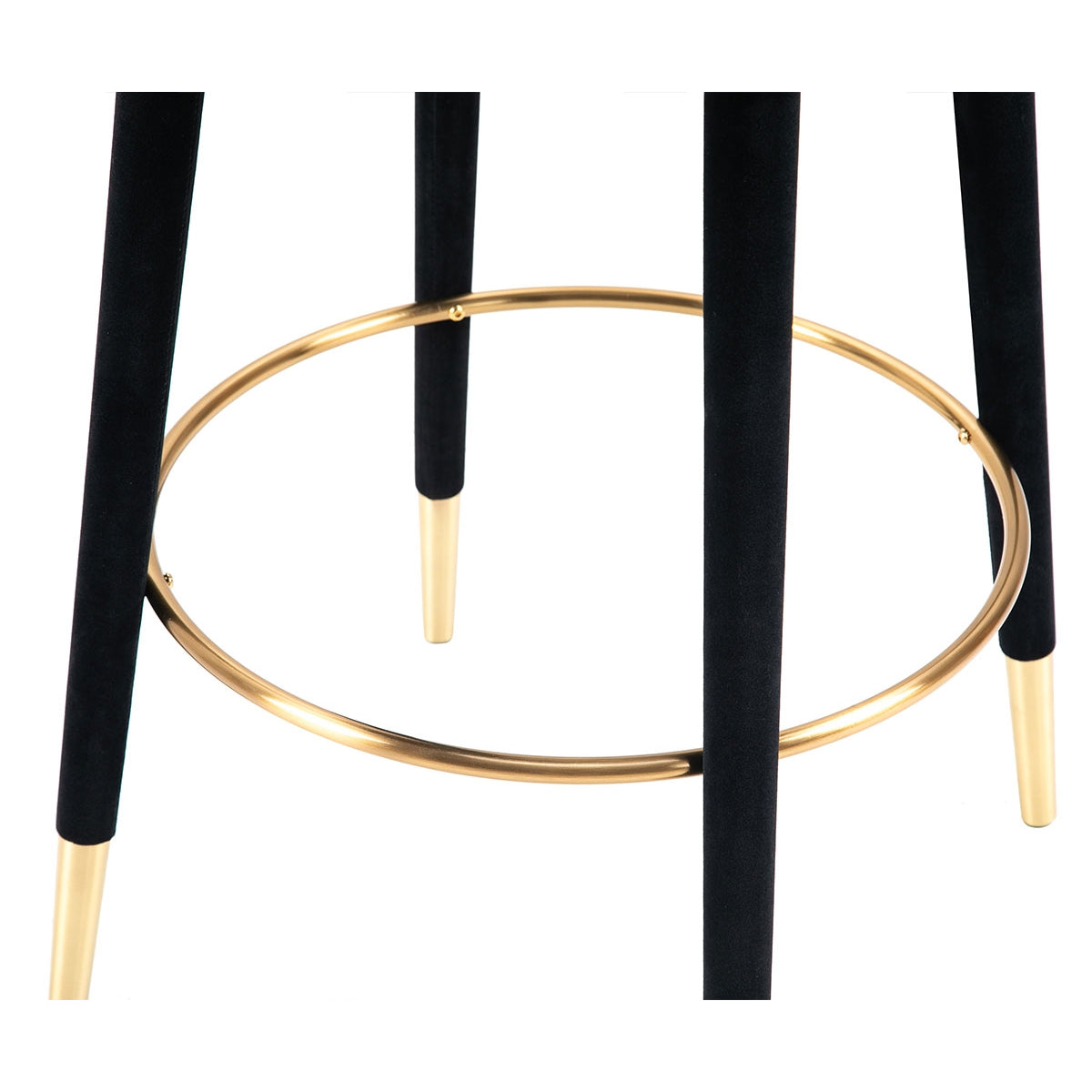 Bellucci Circles Counter Stool - Black - Brass Caps