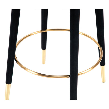 Bellucci Circles Counter Stool - Black - Brass Caps