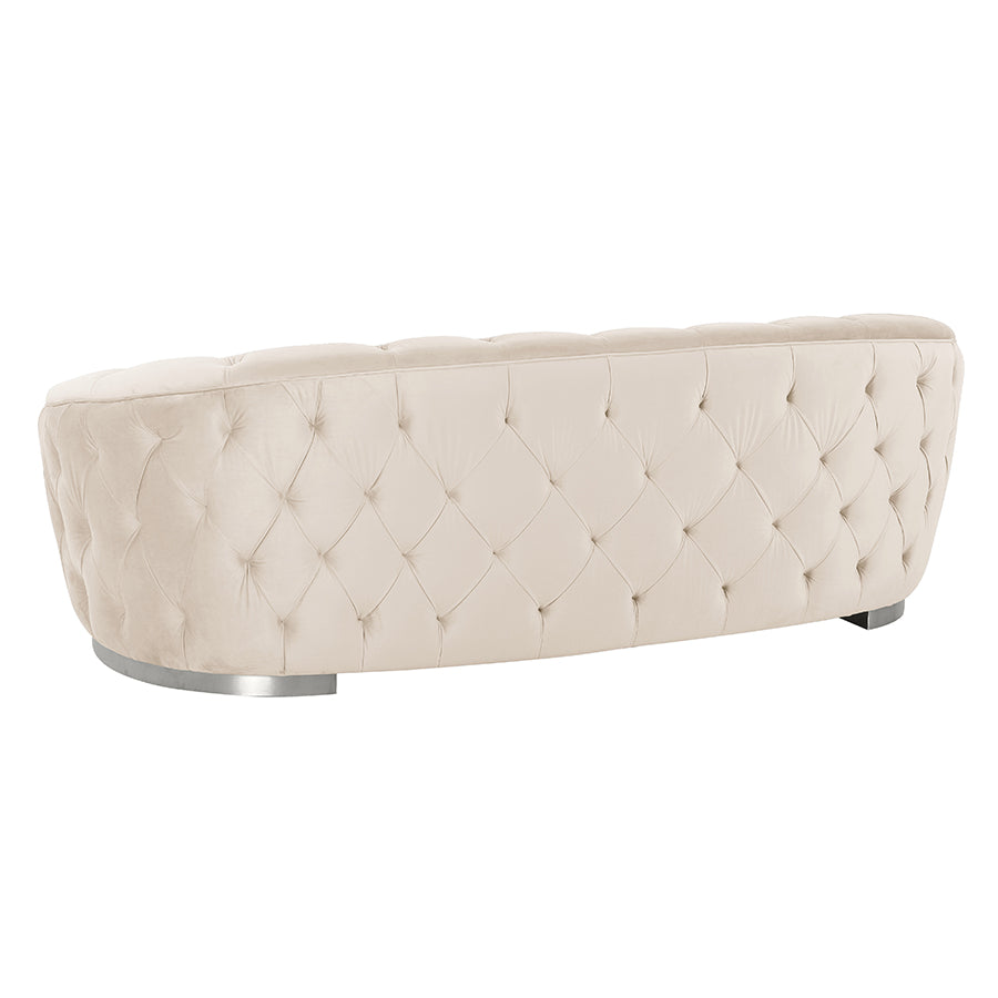 Fairfield Three Seat Sofa - Chalk - Silver base
