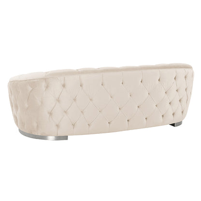 Fairfield Three Seat Sofa - Chalk - Silver base