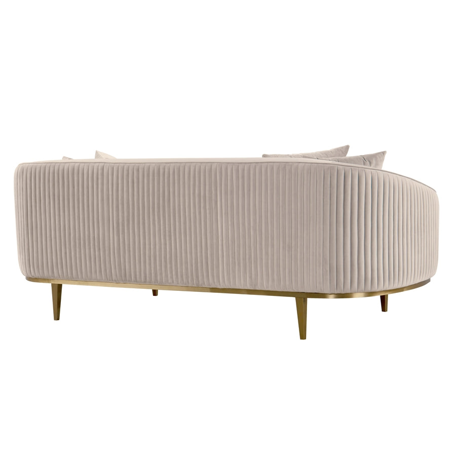 Ella Three Seat Sofa - Chalk - Brass Base