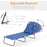 Sun Lounger Foldable Reclining Chair with Pillow and Reading Hole Garden Beach Outdoor Recliner Adjustable Blue