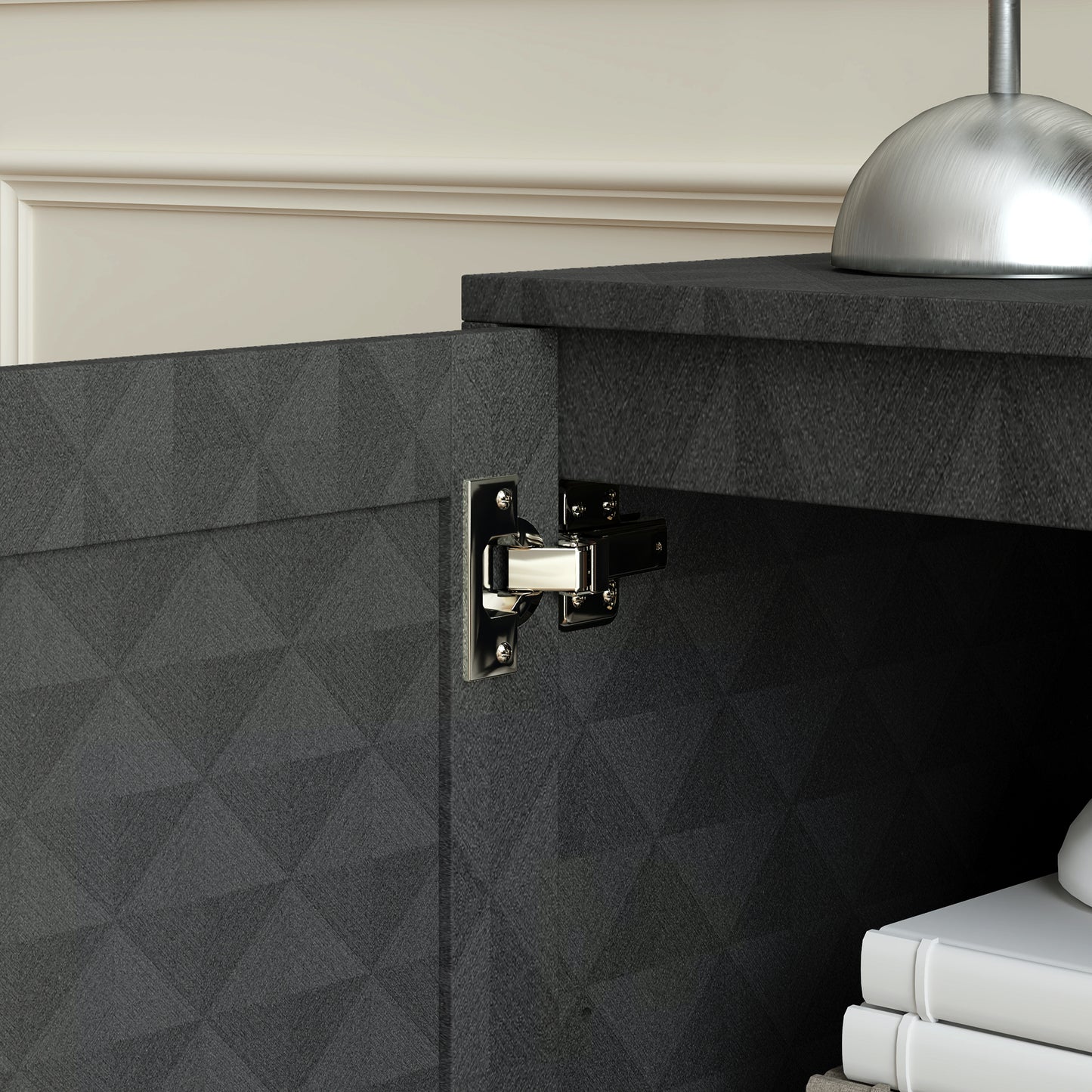 Modern Storage Cupboard with Adjustable Shelf and 2 Doors, Grey