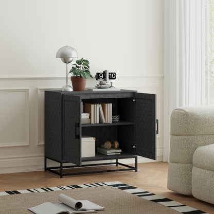 Modern Storage Cupboard with Adjustable Shelf and 2 Doors, Grey