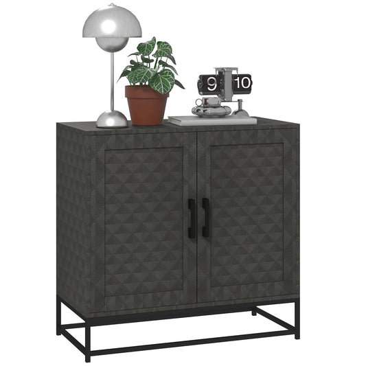 Modern Storage Cupboard with Adjustable Shelf and 2 Doors, Grey