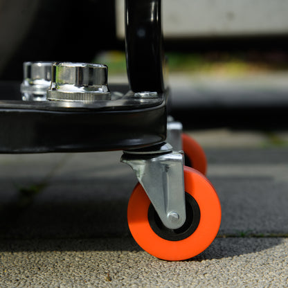 Workshop Stool, Rolling Mechanic Stool with 360 Degree Swivel, Red