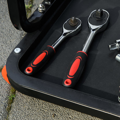 Workshop Stool, Rolling Mechanic Stool with 360 Degree Swivel, Red