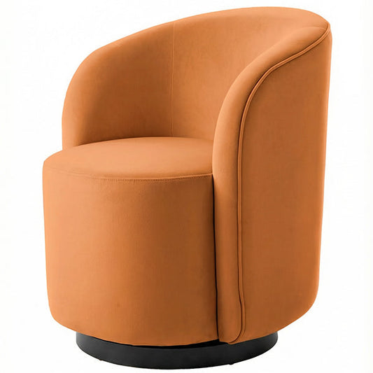 West End Swivel  Dining Chair - Pumpkin – Black Base