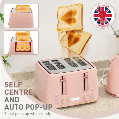 1.7L Kettle and Toaster Set with Defrost Reheat and Crumb Tray