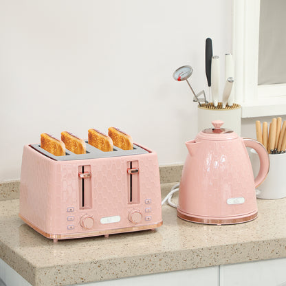 1.7L Kettle and Toaster Set with Defrost Reheat and Crumb Tray