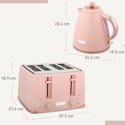 1.7L Kettle and Toaster Set with Defrost Reheat and Crumb Tray