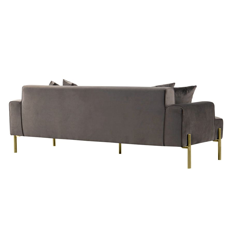 Duke Three Seat Sofa - Carbon - Brass base