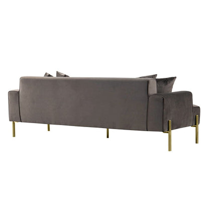 Duke Three Seat Sofa - Carbon - Brass base