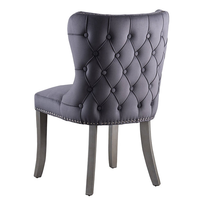 Margonia Dining Chair - Storm Grey with Pewter Legs