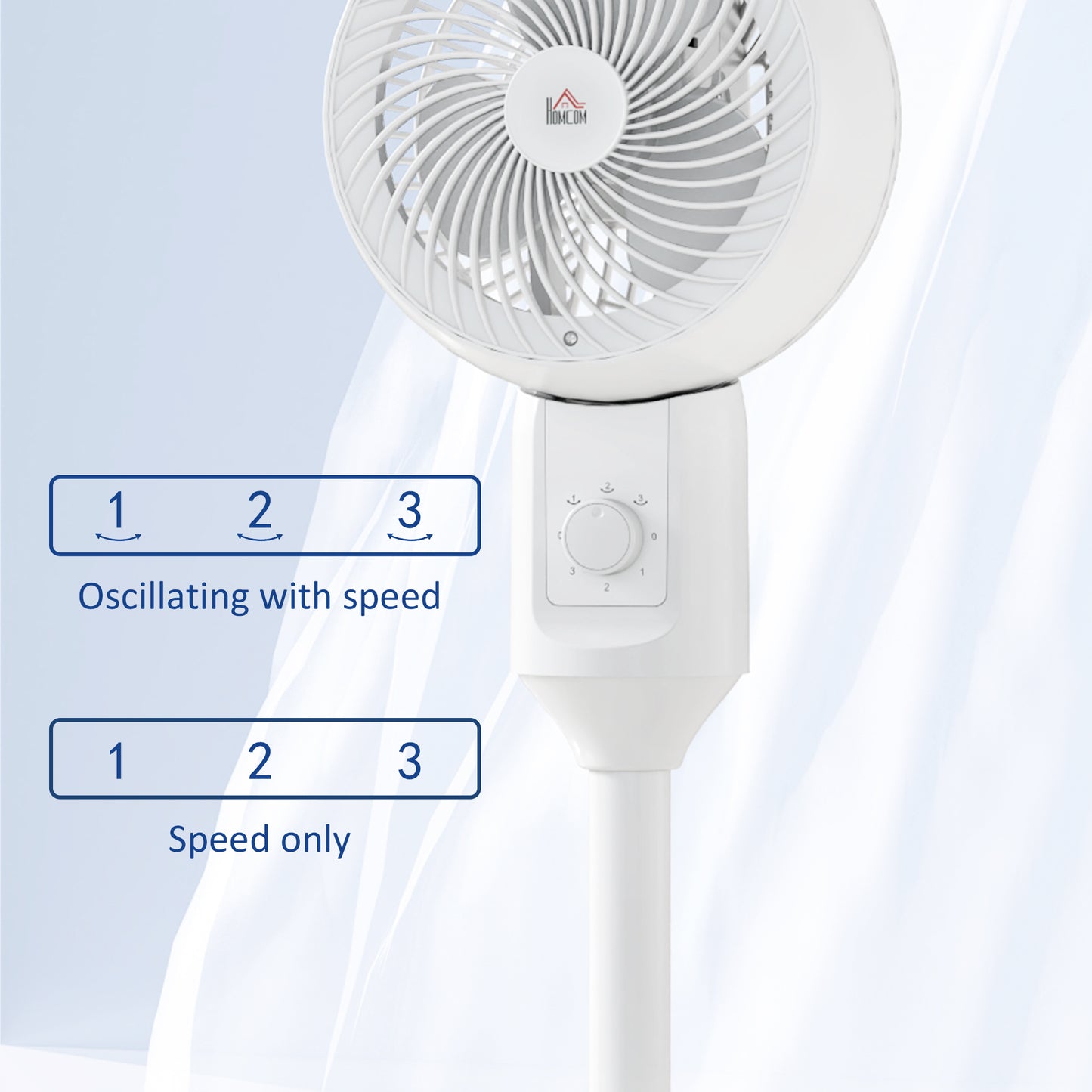 9 Inch Air Circulator Fan 70° Oscillation Carry Handle Black White