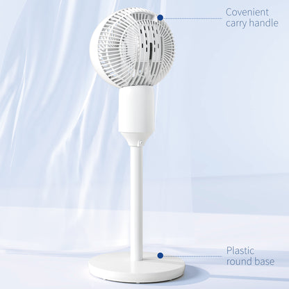 9 Inch Air Circulator Fan 70° Oscillation Carry Handle Black White