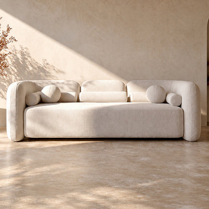 Munich Three Seat Sofa – Ivory Chenille