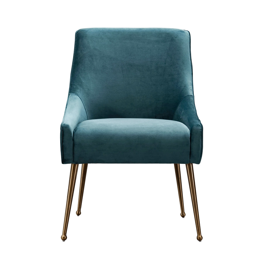 Mason Dining Chair Peacock - Brushed Gold Legs
