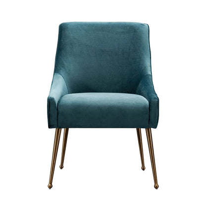 Mason Dining Chair Peacock - Brushed Gold Legs