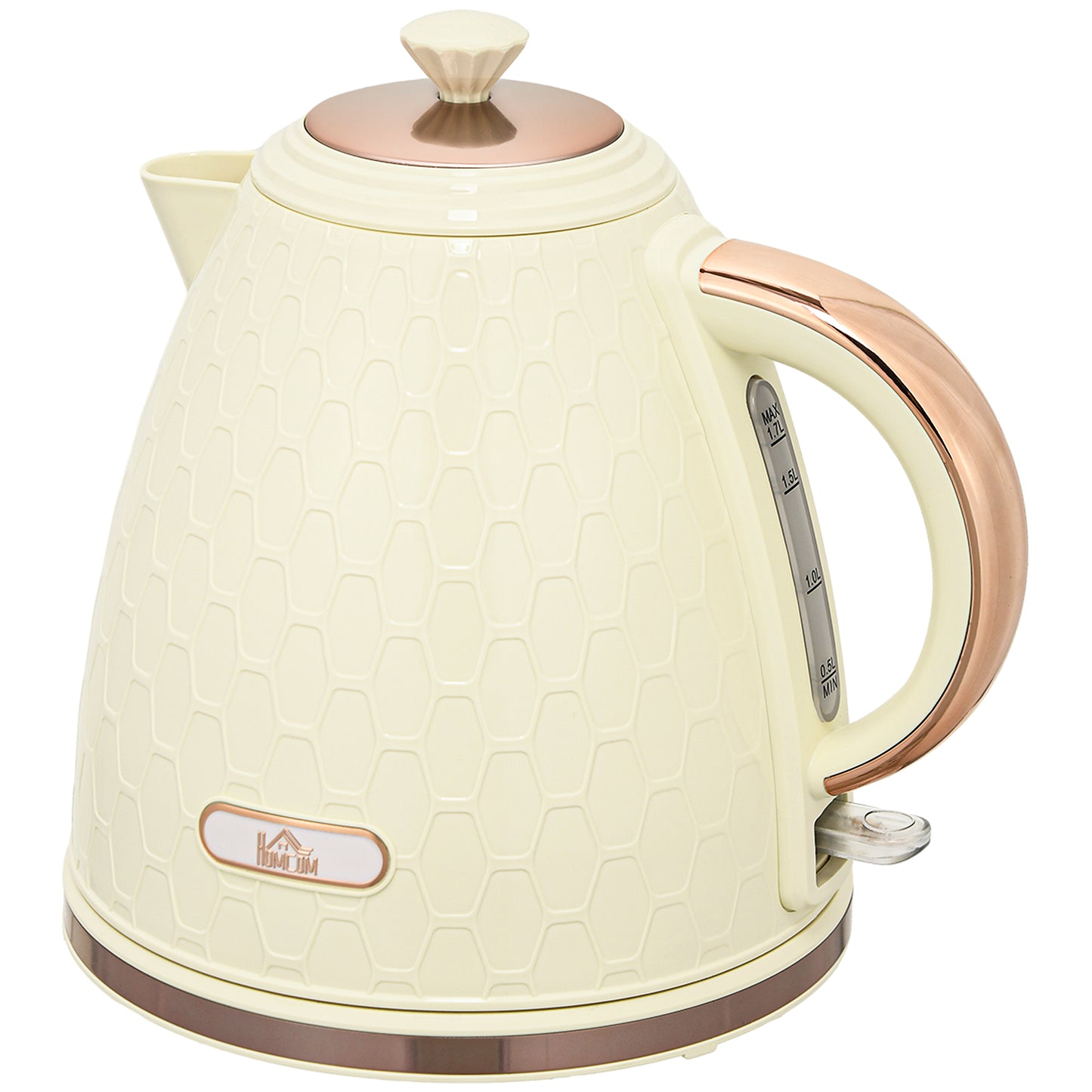 Electric Kettle, Fast Boil, 1.7L, 3KW, Swivel, Auto Shut-off, Beige