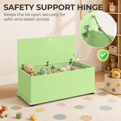 Storage Chest With Lid, 114L Storage Box, Green