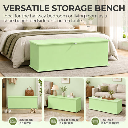 Storage Chest With Lid, 114L Storage Box, Green