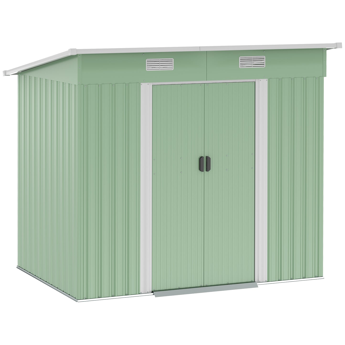 7 x 4ft Outdoor Garden Storage Shed for Backyard Patio Light Green