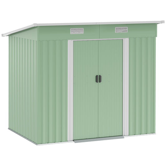 7 x 4ft Outdoor Garden Storage Shed for Backyard Patio Light Green