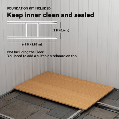 7 x 4ft Outdoor Garden Storage Shed for Backyard Patio Light Green