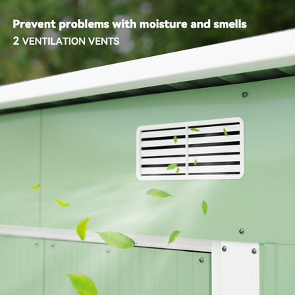 7 x 4ft Outdoor Garden Storage Shed for Backyard Patio Light Green