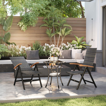 Outdoor Folding Dining Chair, Dining Chair, Mixed-grey