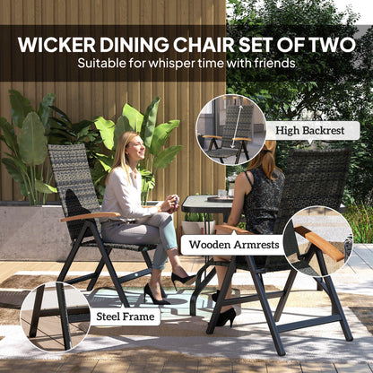 Outdoor Folding Dining Chair, Dining Chair, Mixed-grey