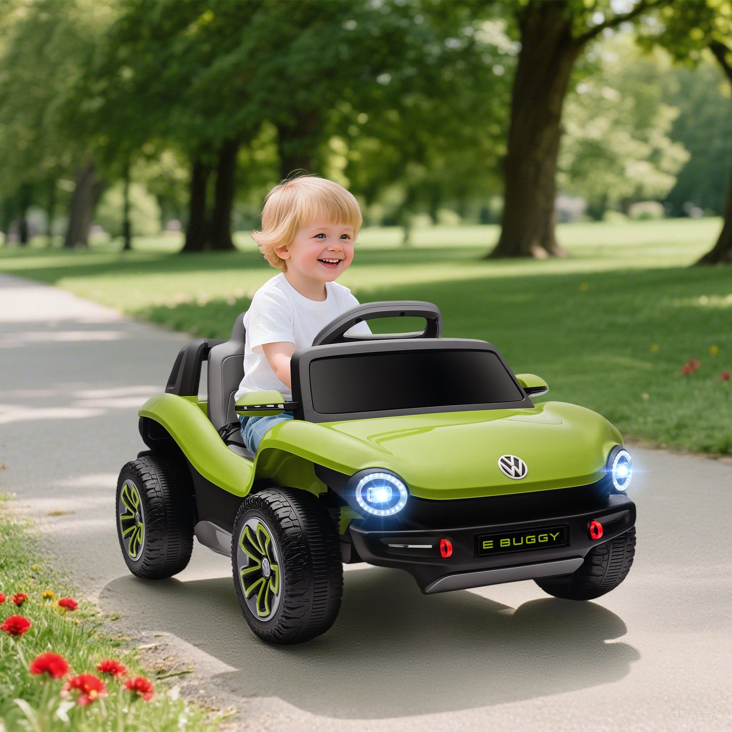 Volkswagen Licensed Kids Electric Car w/ Remote, Suspension, Green