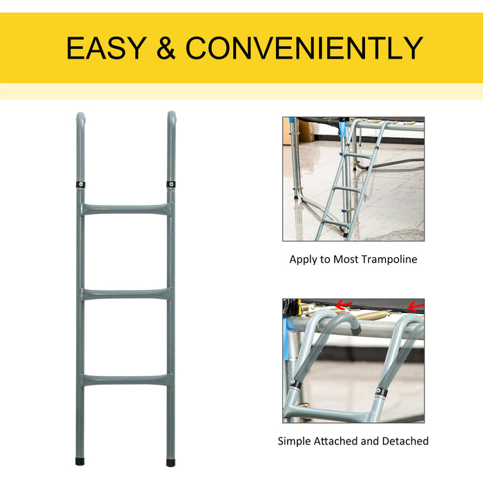 12/14ft Trampoline Ladder Galvanized w/ Non-slip Mat