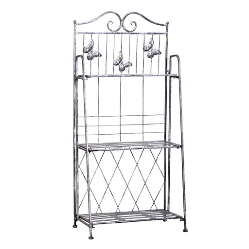 Indoor Outdoor Freestanding 3-Tier Garden Plant Stand Metal Flower Display Rack for Potted Plants Balcony D√É¬©cor 44L x 25W x 96H cm