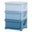 Kids Storage Units with Drawers 3 Tier Chest Vertical Dresser Tower Toy Organizer for Nursery Playroom Kindergarten Blue