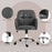 Computer Desk Chair with PU Leather, Swivel Wheels, Grey