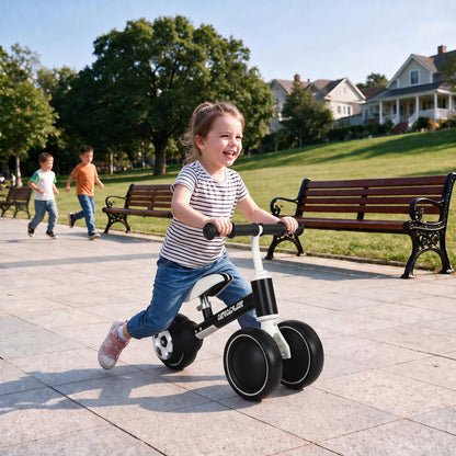 Balance Bike with 135° Steering Limit for Toddlers 1-2 Years, Black