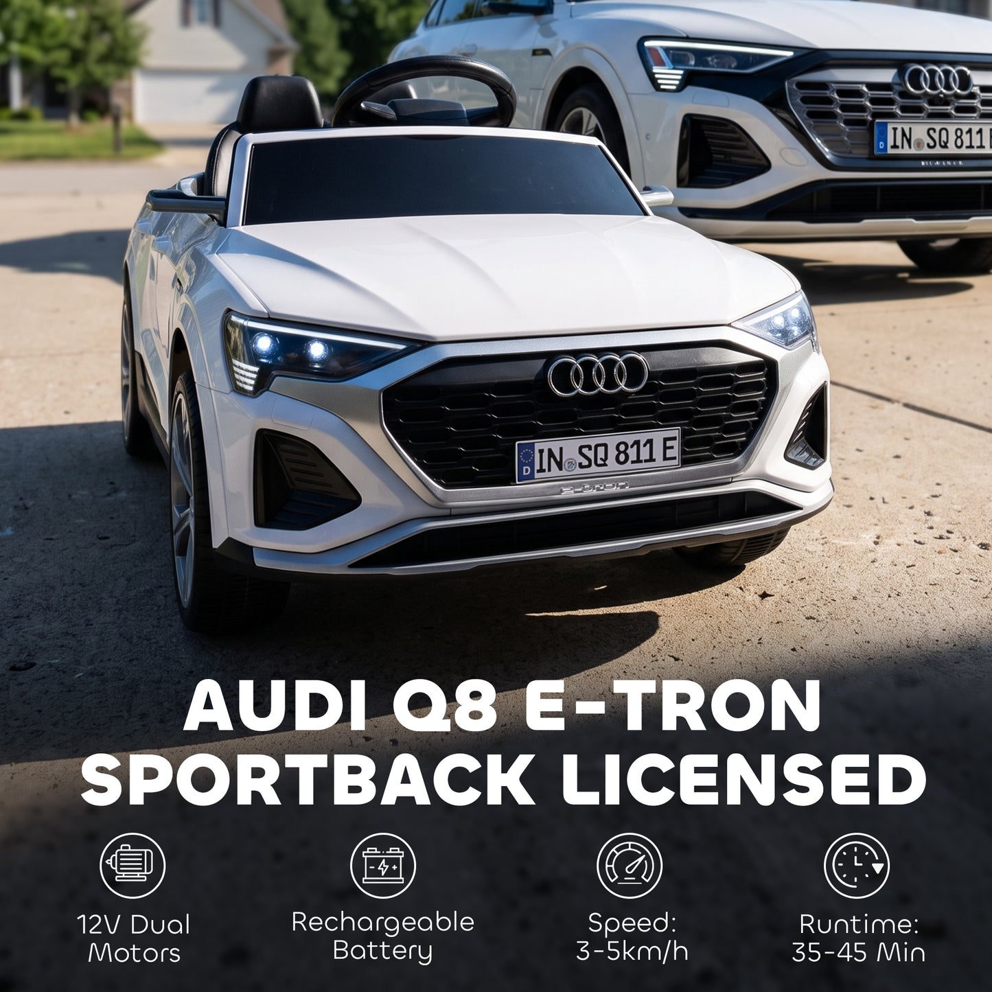 Audi Q8 etron Sportback Licensed 12V Kids Electric Car with Remote