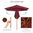 2.5m Wooden Garden Parasol Umbrella-Red Wine