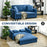 2 Seater Sofa Bed, Convertible Bed Settee, Modern Fabric Loveseat Sofa Couch w/ Cushions, Hidden Storage for Guest Room, Blue