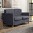 Compact Loveseat Sofa, Modern 2 Seater Sofa for Living Room with Wood Legs and Armrests, Grey