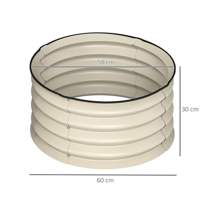 Set of 2 Raised Garden Bed with Safety Edging, Cream White