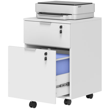 2 Drawer Filing Cabinet with Adjustable Hanging Bars for A4 and Letter