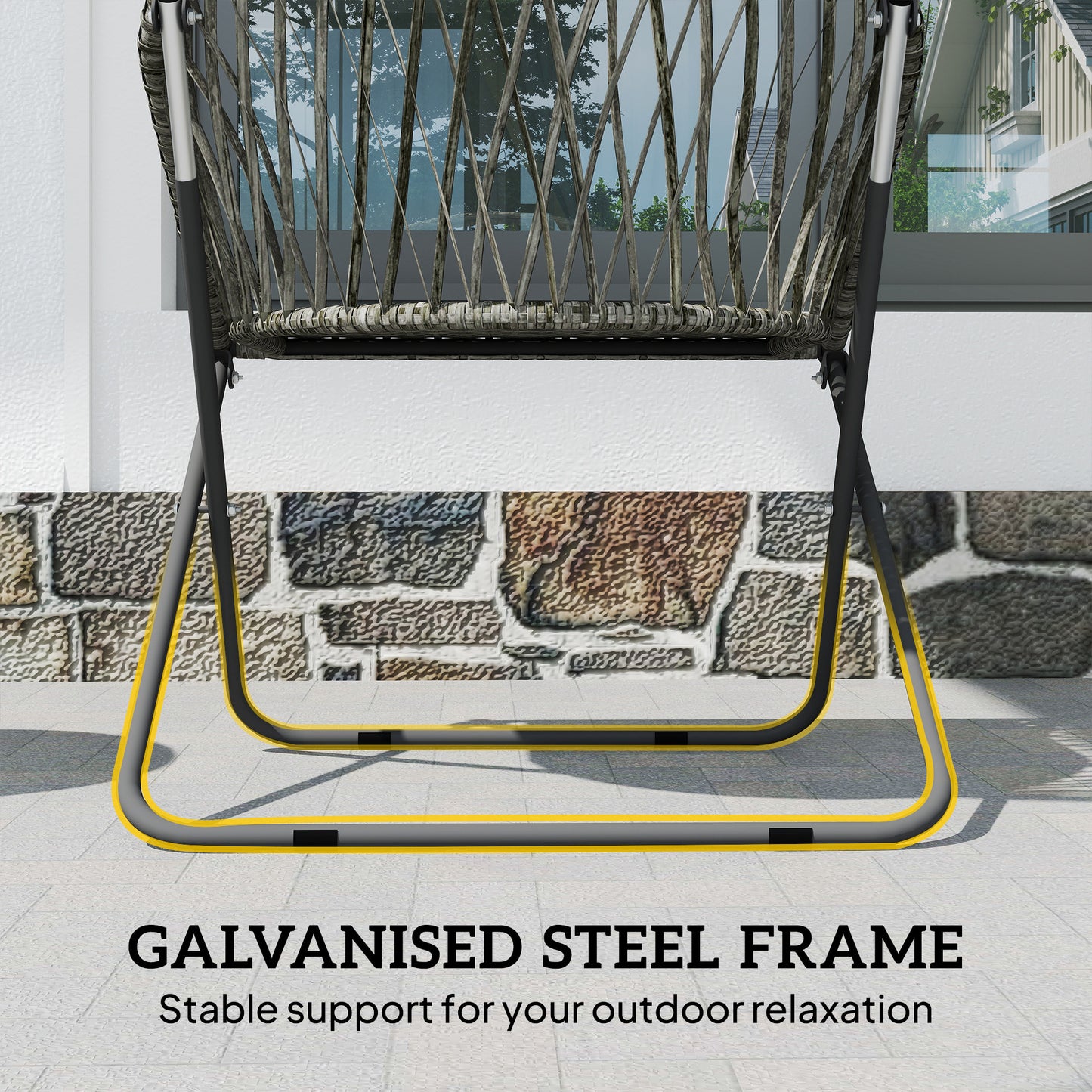 Outdoor Bistro Set, Folding Table and Rattan Chairs for 2, Grey