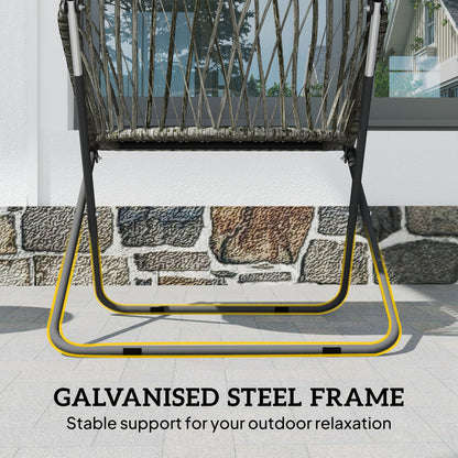 Outdoor Bistro Set, Folding Table and Rattan Chairs for 2, Grey